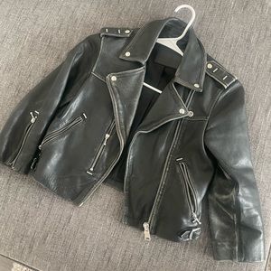 2018 All Saints cropped Leather jacket